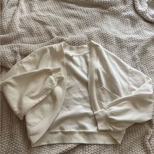 Zella Cream Open-Front Cardigan